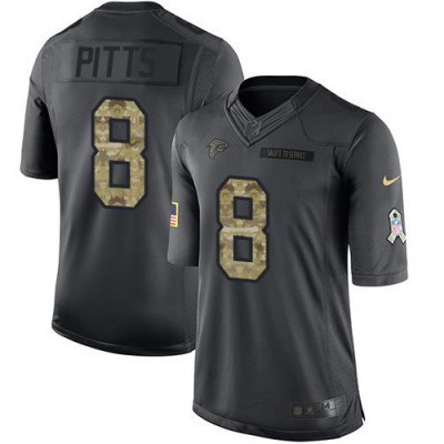 Nike Atlanta Falcons #8 Kyle Pitts Black Youth Stitched NFL Limited 2016 Salute to Service Jersey Youth